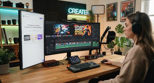 YouTube creator creative workspace